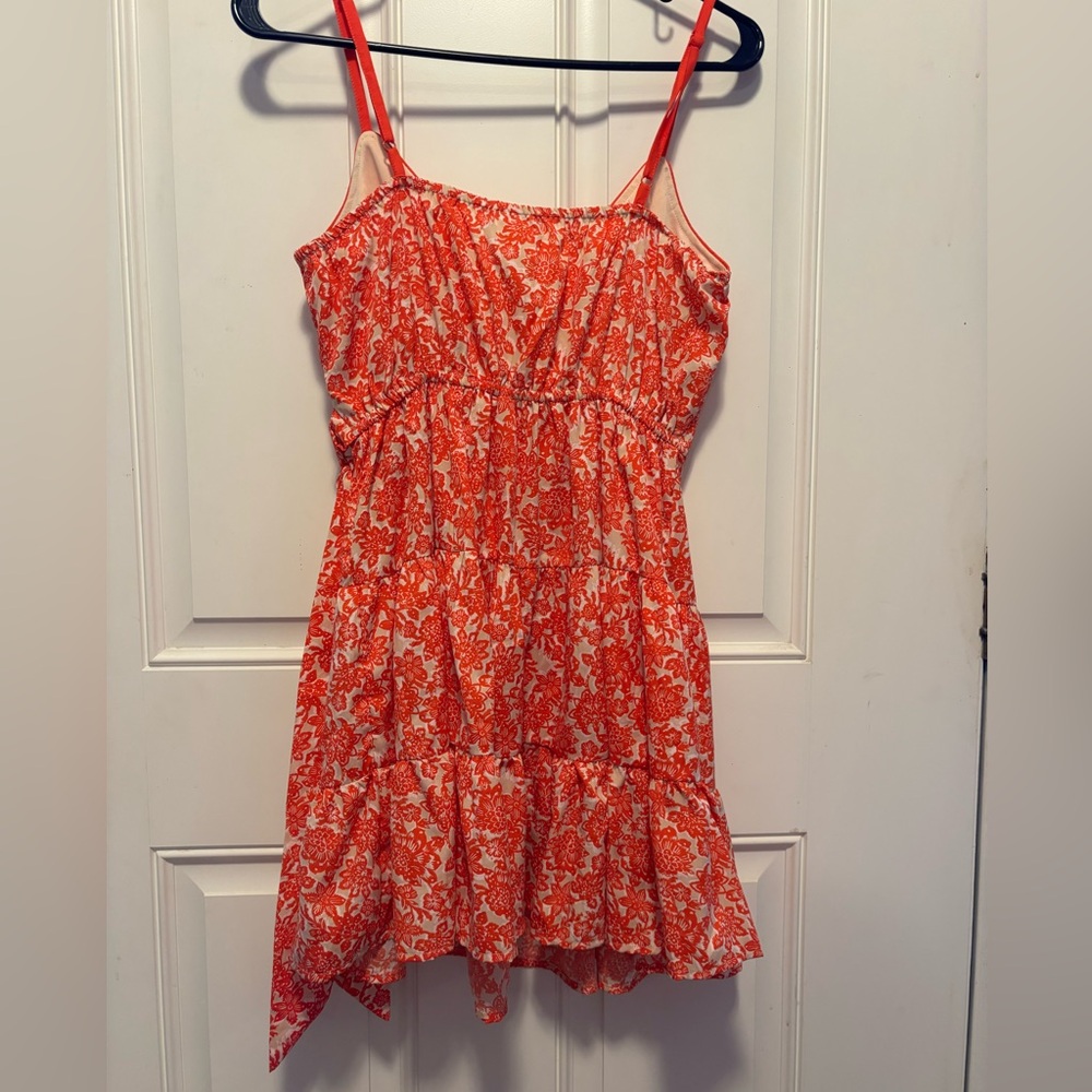 Red and White Smocked Ruffled Sundress